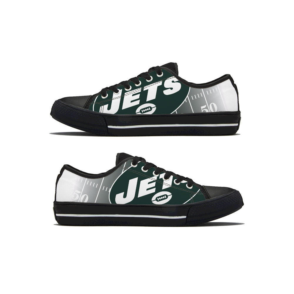 Women's New York Jets Low Top Canvas Sneakers 002
